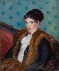 Girl with Fox Furs ca 1909 Art Print