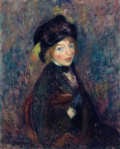 Head of Girl, Feather in Turban ca 1912 Art Print