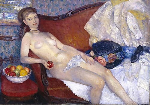 Nude with Apple Art Print