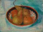 Pears and Oranges in a Bowl ca 1915 Art Print