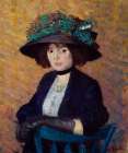 Woman with Green Hat ca 1909 Art Print