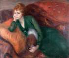 Young Woman in Green ca 1915 Art Print