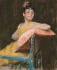 A Girl in Yellow, The Yellow Gown 1900 Art Print