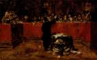 Christopher Columbus before the Spanish Council 1876 Art Print
