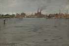 Harbor Scene, Brooklyn Docks 1886 Art Print
