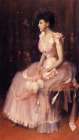 Lady in Pink, a portrait of Mariette Leslie Cotton 1888 Art Print