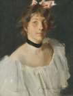 Portrait of a Lady in a White Dress 1892 Art Print