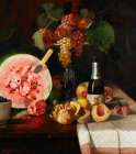 Still Life with Watermelon 1869 Art Print