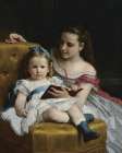 A Portrait of Eva and Frances Johnston 1869 Art Print