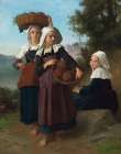 Fouesnant Girls Returning From The Market 1869 Art Print