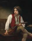 Italian with a mandolin 1870 Art Print