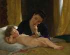 Young Mother Contemplating Her Child 1871 Art Print