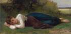 Rest Young Girl Lying Down  1880 Art Print
