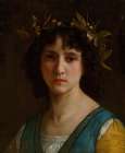 Head of an Italian Girl with a Laurel Wreath 1872 Art Print