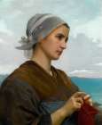 Breton knitter 1871 Art Print