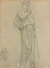 Young Girl in Drapery and a Group of Figures, Study for First Jewels Art Print