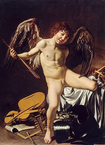 Amor Vincit Omnia ca 1602 Art Print by Caravaggio