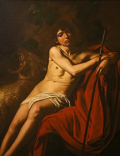 Saint John the Baptist ca 1609 Art Print by Caravaggio