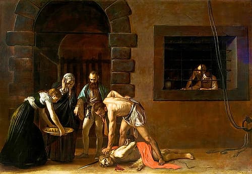 The beheading of St. John the Baptist 1608 Art Print by Caravaggio