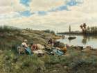 After Lunch, Banks of the Seine 1918 Art Print