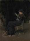 Arrangement in Black Girl Reading ca 1880 Art Print