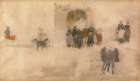 Figures Outside a Doorway ca 1893 Art Print
