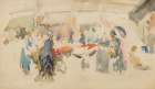 Flower Market, Dieppe 1885 Art Print