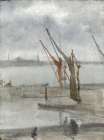 Grey and Silver, Chelsea Wharf ca 1864 Art Print
