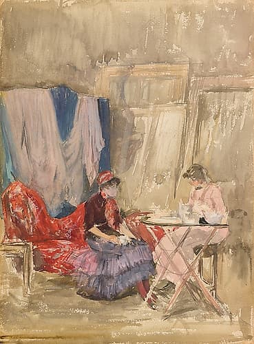 Note in Pink and Purple, The Studio 1883 Watercolor Print