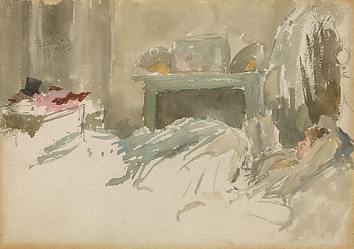Resting in Bed 1883 Art Print