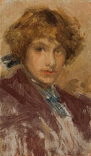 Study of a Girls Head and Shoulders 1896 Art Print