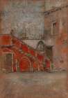 The Staircase, Note in Red 1880 Art Print