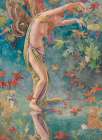 Autumn Scattering Leaves ca 1900 Art Print