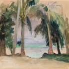 Palms by the Sea 1891 Art Print