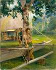Portrait of Faase, the Taupo, or Official Virgin, of Fagaloa Bay, and Her Duenna, Samoa 1891 Art Print