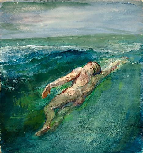 Swimmer 1866 Art Print