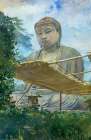 The Great Statue of Amida Buddha at Kamakura, Known as the Daibutsu, from the Priests Garden 1887 Art Print