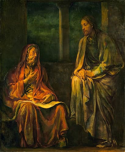 Visit of Nicodemus to Christ 1880 Art Print