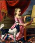 Young Lady With A Bird And A Dog Art Print