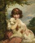 A Young Girl and Her Dog 1780 Art Print