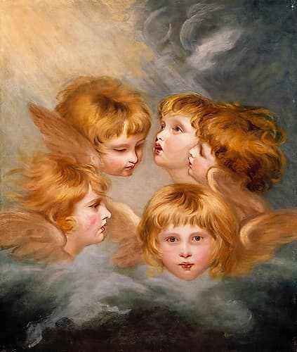 Heads of Angels, Miss Frances Gordon 1786 Art Print by Joshua Reynolds