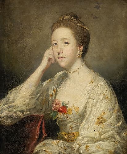 Portrait of a Lady in White ca 1762 Art Print