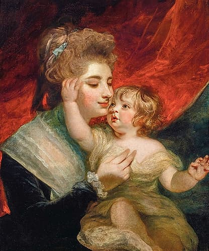 Portrait of Lady Dashwood and her son, Henry George Mayne Art Print