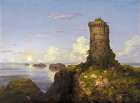 Italian Coast Scene with Ruined Tower 1838 Art Print