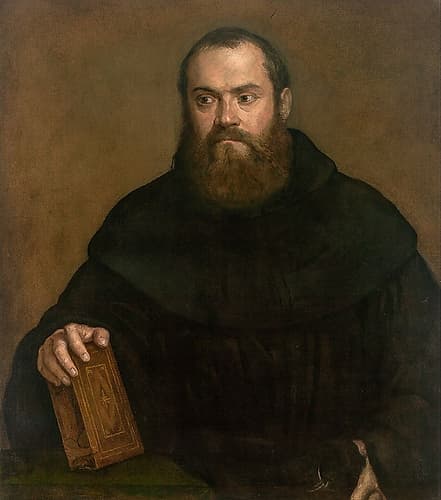 A Monk with a Book Art Print by Titian