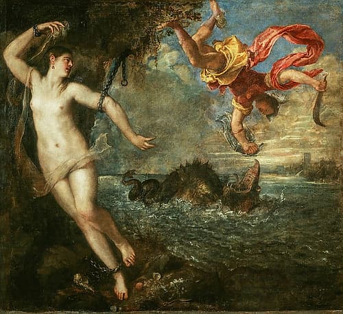 Perseus and Andromeda ca 1554 Art Print by Titian