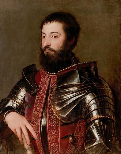 Portrait of a Man in Armor ca 1530 Art Print
