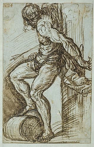 Study for St. Sebastian in the high altar of SS. Nazarro e Celso, Brescia ca 1519 Art Print by Titian