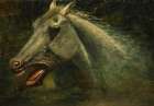 A Wild Stallion, an original oil sketch for The Last of the Buffalo ca 1888 Art Print