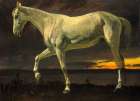 White Horse and Sunset 1863 Art Print
